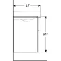 Geberit Smyle Square alsó szekrény mosdóhoz fiókkal 58,4x47 cm, magasfényű homokszürke 500.352.JL.1