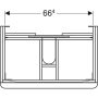 Geberit Smyle Square alsó szekrény mosdóhoz fiókkal 73,4x47 cm, magasfényű fehér 500.353.00.1
