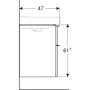 Geberit Smyle Square alsó szekrény mosdóhoz fiókkal 73,4x47 cm, matt lakkozott láva 500.353.JK.1