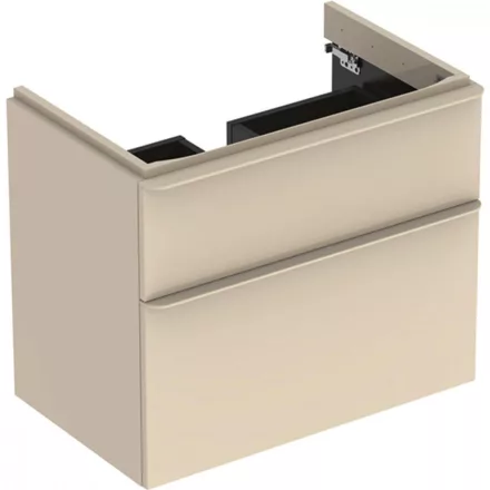 Geberit Smyle Square alsó szekrény mosdóhoz fiókkal 73,4x47 cm, magasfényű homokszürke 500.353.JL.1