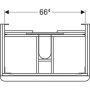 Geberit Smyle Square alsó szekrény mosdóhoz fiókkal 73,4x47 cm, hikoridió 500.353.JR.1