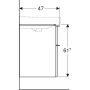 Geberit Smyle Square alsó szekrény mosdóhoz két fiókkal 88,4x47 cm, matt lakkozott láva 500.354.JK.1