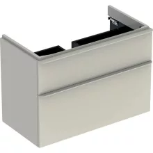   Geberit Smyle Square alsó szekrény mosdóhoz fiókkal 88,4x47 cm, magasfényű homokszürke 500.354.JL.1