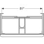 Geberit Smyle Square alsó szekrény mosdóhoz fiókkal 88,4x47 cm, hikoridió 500.354.JR.1