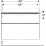 Geberit Smyle Square alsó szekrény mosdóhoz fiókkal 88,4x47 cm, hikoridió 500.354.JR.1