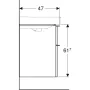 Geberit Smyle Square alsó szekrény mosdóhoz fiókkal 118,4x47 cm, matt lakkozott láva 500.355.JK.1