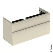   Geberit Smyle Square alsó szekrény mosdóhoz fiókkal 118,4x47 cm, magasfényű homokszürke 500.355.JL.1