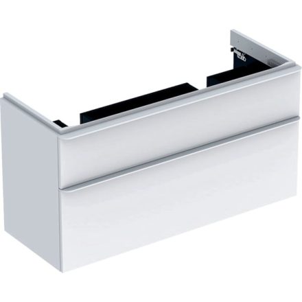 Geberit Smyle Square alsó szekrény dupla mosdóhoz fiókkal 118,4x47 cm, magasfényű fehér 500.356.00.1