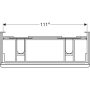Geberit Smyle Square alsó szekrény dupla mosdóhoz fiókkal 118,4x47 cm, magasfényű fehér 500.356.00.1