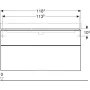 Geberit Smyle Square alsó szekrény dupla mosdóhoz fiókkal 118,4x47 cm, matt lakkozott láva 500.356.JK.1