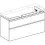 Geberit Smyle Square alsó szekrény dupla mosdóhoz fiókkal 118,4x47 cm, magasfényű homokszürke 500.356.JL.1