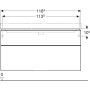 Geberit Smyle Square alsó szekrény dupla mosdóhoz fiókkal 118,4x47 cm, hikoridó 500.356.JR.1