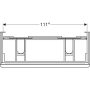 Geberit Smyle Square alsó szekrény dupla mosdóhoz fiókkal 118,4x47 cm, hikoridó 500.356.JR.1