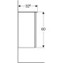 Geberit Smyle Square kiegészítő szekrény 60x36 cm, jobbos ajtóval, hikoridió 500.359.JR.1 (500359JR1)