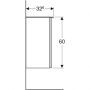 Geberit Smyle Square kiegészítő szekrény 60x36 cm, balos ajtóval, matt lakozott láva 500.360.JK.1 (500360JK1)