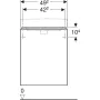 Geberit Smyle Square alsó szekrény kézmosóhoz ajtóval 49,2x40,6 cm, magasfényű fehér 500.363.00.1