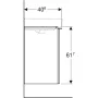 Geberit Smyle Square alsó szekrény kézmosóhoz ajtóval 49,2x40,6 cm, magasfényű fehér 500.363.00.1