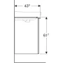 Geberit Smyle Square alsó szekrény kézmosóhoz ajtóval 53,6x43,3 cm, magasfényű fehér 500.366.00.1