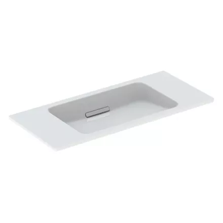 Geberit One rövidített kivitelű mosdó 90x40 cm csaplyuk és túlfolyó nélkül, fehér/fényes króm 500.390.01.1