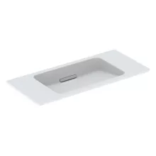   Geberit One rövidített kivitelű mosdó 90x40 cm csaplyuk és túlfolyó nélkül, fehér/szálcsiszolt 500.390.01.2