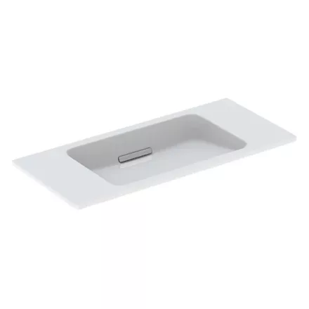 Geberit One rövidített kivitelű mosdó 90x40 cm csaplyuk és túlfolyó nélkül, fehér/szálcsiszolt 500.390.01.2