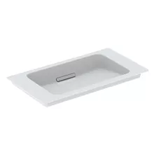   Geberit One rövidített kivitelű mosdó 75x40 cm csaplyuk nélkül, KeraTect, fehér/fényes króm 500.391.01.1