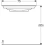 Geberit One rövidített kivitelű mosdó 75x40 cm csaplyuk nélkül, KeraTect, fehér/fényes króm 500.391.01.1