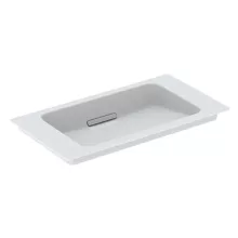   Geberit One rövidített kivitelű mosdó 75x40 cm csaplyuk nélkül, KeraTect, fehér/szálcsiszolt 500.391.01.2
