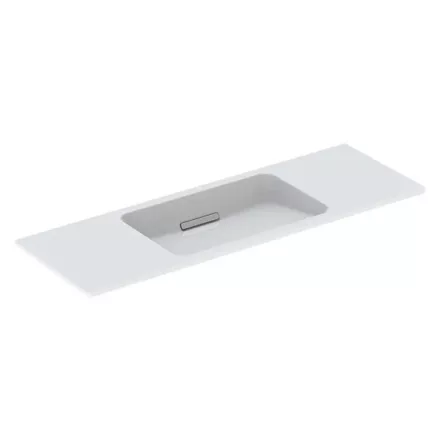 Geberit One rövidített kivitelű mosdó 120x40 cm csaplyuk és túlfolyó nélkül, fehér/szálcsiszolt 500.392.01.2