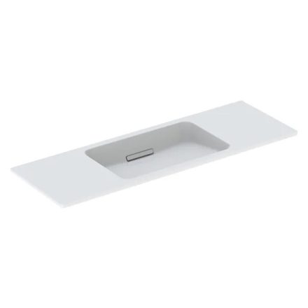Geberit One rövidített kivitelű mosdó 120x40 cm csaplyuk és túlfolyó nélkül, KeraTect, fehér 500.392.01.3