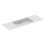 Geberit One rövidített kivitelű mosdó 120x40 cm csaplyuk és túlfolyó nélkül, KeraTect, fehér 500.392.01.3