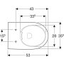 Geberit Selnova mélyöblítésű álló WC csésze 35,5x53 cm, Rimfree, hátsó vagy alsó kifolyással 500.393.01.7
