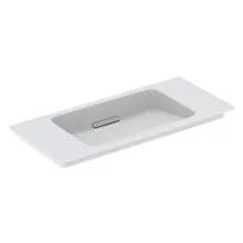   Geberit ONE rövidített kivitelű mosdó hátsó lefolyóval 90x40 cm, csaplyuk nélkül, fehér/króm 500.395.01.1
