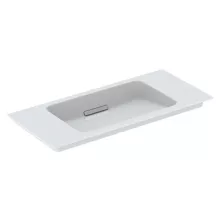   Geberit ONE rövidített kivitelű mosdó 90x40 cm csaplyuk nélkül, fehér/szálcsiszolt króm 500.395.01.2