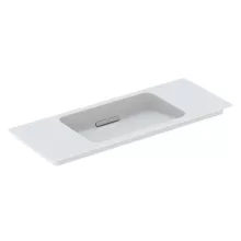   Geberit ONE rövidített kivitelű mosdó 105x40 cm csaplyuk nélkül, fehér/szálcsiszolt króm 500.396.01.2