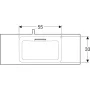 Geberit ONE rövidített kivitelű mosdó 105x40 cm csaplyuk nélkül, fehér/szálcsiszolt króm 500.396.01.2