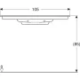 Geberit ONE rövidített kivitelű mosdó 105x40 cm csaplyuk nélkül, fehér/szálcsiszolt króm 500.396.01.2