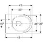 Geberit Selnova mélyöblítésű álló WC csésze 35,5x49 cm hátsó kifolyású, Rimfree 500.480.01.7