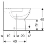 Geberit Selnova Compact falhoz illeszkedő álló bidé 35,5x48 cm, rövidített kivitel 500.482.01.7