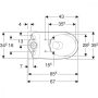 Geberit Selnova mélyöblítésű kerámia álló monoblokk WC csésze hátsó kifolyású, Rimfree 500.486.01.7