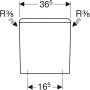 Geberit Selnova Square falon kívüli öblítőtartály, monoblokk, két mennyiséges öblítés, oldalsó vízcsatlakozással 500.490.01.1