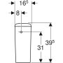 Geberit Selnova Square falon kívüli öblítőtartály, monoblokk, két mennyiséges öblítés, oldalsó vízcsatlakozással 500.490.01.1