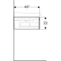 Geberit Xeno² alsó szekrény mosdóhoz 88x46,2 cm, egy fiókkal, faerezetes szürke 500.508.43.1
