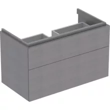   Geberit Xeno² alsó szekrény mosdóhoz 88x46,2 cm, két fiókkal, faerezetes szürke 500.509.43.1