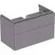 Geberit Xeno² alsó szekrény mosdóhoz 88x46,2 cm, két fiókkal, faerezetes szürke 500.509.43.1