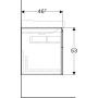Geberit Xeno² alsó szekrény mosdóhoz 88x46,2 cm, két fiókkal, faerezetes szürke 500.509.43.1