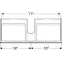 Geberit Xeno² alsó szekrény mosdóhoz 117,4x46,2 cm, két fiókkal, faerezetes szürke 500.517.43.1