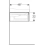 Geberit Xeno² alsó szekrény mosdóhoz 117,4x46,2 cm, két fiókkal, faerezetes szürke 500.517.43.1