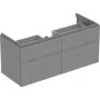 Geberit Xeno² alsó szekrény mosdóhoz 117,4x46,2 cm, négy fiókkal, faerezetes szürke 500.518.43.1