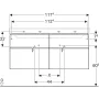 Geberit Xeno² alsó szekrény mosdóhoz 117,4x46,2 cm, négy fiókkal, faerezetes szürke 500.518.43.1